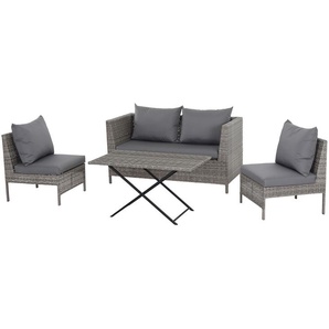 Gardamo Vigo Lounge Set, aus Geflecht Mix, 4-teilig, grau