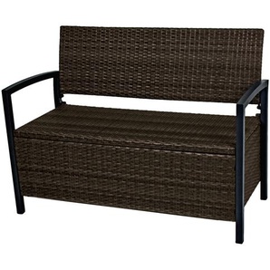 Garden Pleasure Parkbank Ferrara braun 117 x 86 x 58 cm mit Staufach