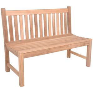 Gardenson Gartenbank, Braun, Holz, Teakholz, 2-Sitzer, 60x92x120 cm, Gartenmöbel, Gartenbänke