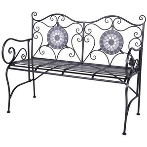 Gardenson Gartenbank, Metall, 2-Sitzer, 53x90.5x116 cm, Gartenmöbel, Gartenbänke