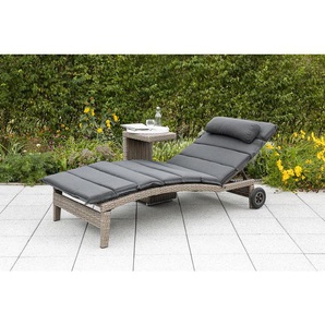 Gardenson Gartenbeistelltisch Andalusia, Grau, Metall, Kunststoff, 33x64x42 cm, Freizeit, Campingzubehör, Campingtische