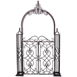 Gardenson Gartenpforte, Schwarz, Metall, 150x245x23.5 cm, Gartenzubehör, Gartendeko