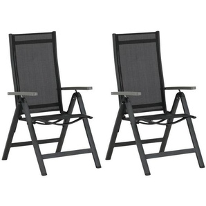 Gardenson Gartensessel-Set, Schwarz, Metall, eckig, 59x109.5x67 cm, Gartenmöbel, Gartenstühle