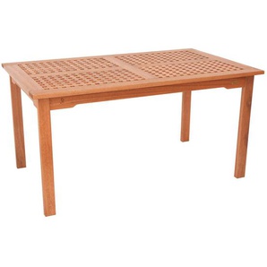 Gardenson Gartentisch Lima, Natur, Holz, Eukalyptusholz, vollmassiv, rechteckig, eckig, 150x74x90 cm, FSC Mix, Gartenmöbel, Gartentische, Gartentische