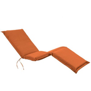 Gardenson Liegenauflage Premium, Terracotta, Textil, Füllung: Schaumstoff, Vlies, 205x8-9x67 cm, Textiles Vertrauen - Oeko-Tex®, formstabil, für den Außenbereich geeignet, UV-beständig, mittels Bändern zu befestigen, Outdoor-Kissen, Liegenauflagen