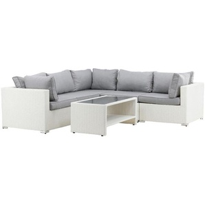 Gardenson Loungegarnitur, Hellgrau, Kunststoff, 249x87 cm, Loungemöbel, Loungemöbel-Sets