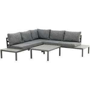 Gardenson Loungegarnitur, Schwarz, Metall, 167x133 cm, Loungemöbel, Loungemöbel-Sets