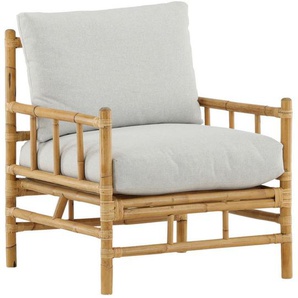 Gardenson Loungesessel, Hellbraun, Holz, Bambus, Rattan, rund, 78x88x77 cm, Loungemöbel, Lounge-Sessel