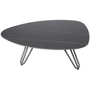 Gardenson Loungetisch, Grau, Schwarz, Metall, 110x31.5x88 cm, Loungemöbel, Loungetische