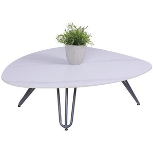 Gardenson Loungetisch, Grau, Weiß, Metall, 110x31.5x88 cm, Loungemöbel, Loungetische