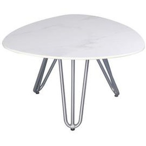 Gardenson Loungetisch, Grau, Weiß, Metall, 68x39x68 cm, Loungemöbel, Loungetische