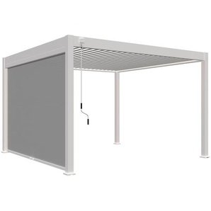 Gardenson Pavillon-Rollo, Weiß, Metall, Textil, 400x235x10 cm, Sonnen- & Sichtschutz, Pavillons & Pergolas