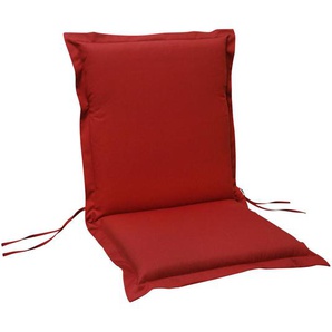 Gardenson Sesselauflagenset Premium, Rot, Textil, 2-teilig, Füllung: Schaumstoff, Vlies, 50x56x44 cm, Oeko-Tex® Standard 100, formstabil, für den Außenbereich geeignet, UV-beständig, mittels Bändern zu befestigen, Outdoor-Kissen, Niedriglehner-Auflagen