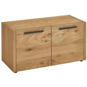 Xxxl Garderobenbank, Eiche, Metall, Eiche, Balkeneiche, furniert, 2-Sitzer, 86x45x41 cm, Goldenes M, Made in Germany, DGM-Klimapakt, Garderobe, Garderobenbänke, Garderobenbänke