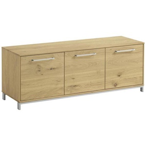 Garderobenbank, Eiche, Metall, Eiche, Balkeneiche, furniert, teilmassiv, 2-Sitzer, 127x47x40 cm, Made in Germany, Typenauswahl, Garderobe, Garderobenbänke, Garderobenbänke