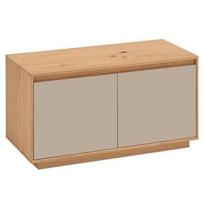 Garderobenbank, Eiche, Sand, Holz, Eiche, teilmassiv, 86x45x40 cm, Goldenes M, Made in Germany, DGM-Klimapakt, Garderobe, Garderobenbänke, Garderobenbänke