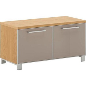 Xxxl Garderobenbank Santina, Taupe, Eiche, Metall, Eiche, furniert, 1-Sitzer, 84x45x37 cm, Goldenes M, Made in Germany, DGM-Klimapakt, Typenauswahl, Garderobe, Garderobenbänke, Garderobenbänke