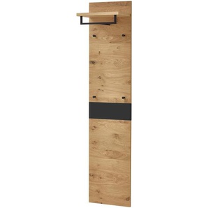 Xxxl Garderobenpaneel, Schwarz, Eiche, Holz, Eiche, Balkeneiche, furniert, 42x183x27 cm, Goldenes M, Made in Germany, DGM-Klimapakt, Garderobe, Garderobenpaneele, Garderobenpaneele