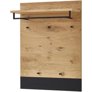 Xxxl Garderobenpaneel, Schwarz, Eiche, Holz, Eiche, Balkeneiche, furniert, 80x106x27 cm, Goldenes M, Made in Germany, DGM-Klimapakt, Garderobe, Garderobenpaneele, Garderobenpaneele