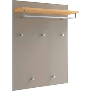 Xxxl Garderobenpaneel Santina, Taupe, Eiche, Holz, Glas, Eiche, furniert, 80x109x27 cm, Goldenes M, Made in Germany, DGM-Klimapakt, Aufhängemöglichkeit, Garderobe, Garderobenpaneele, Garderobenpaneele