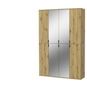 Mehrzweckschrank-Set ¦ holzfarben ¦ Maße (cm): B: 121 H: 193