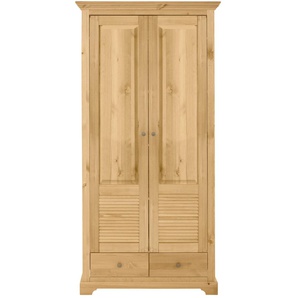 Garderobenschrank HOME AFFAIRE Ayanna Schränke Gr. B/H/T: 94 cm x 183 cm x 39 cm, beige (natur) Breite 94 cm, 2-türig, aus massiver Kiefer, FSC