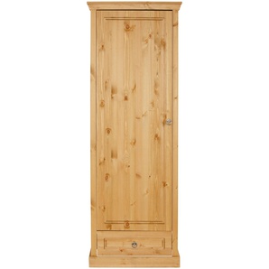 Garderobenschrank HOME AFFAIRE Basilico Schränke Gr. B/H/T: 67 cm x 192 cm x 38 cm, 1 St., Komplettausführung, beige (natur) aus massiver Kiefer, FSC, Breite 67 cm, mit Kleiderstange