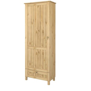 Garderobenschrank HOME AFFAIRE Juventus Schränke Gr. B/H/T: 67cm x 180cm x 38cm, natur,, beige (natur) aus massiver Kiefer, Breite 67cm, mit Kleiderstange