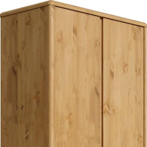 Garderobenschrank HOME AFFAIRE Luven Schränke Gr. B/H/T: 65cm x 192cm x 34cm, 2 St., Komplettausführung, beige (natur) zertifiziertes Massivholz, Höhe 192 cm