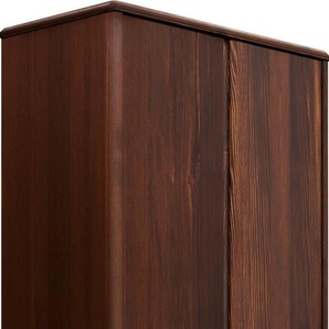 Garderobenschrank HOME AFFAIRE Luven Schränke Gr. B/H/T: 65cm x 192cm x 34cm, 2 St., Komplettausführung, braun (dunkelbraun) zertifiziertes Massivholz, Höhe 192 cm