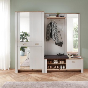 Garderobenschrank INNOSTYLE DIJON Schränke Gr. B/H/T: 98cm x 201cm x 38cm, 2 St., Komplettausführung, grau Baby 2 türig, 9 Fächer, 5 Einlegeböden, Kleiderstange, Softclose