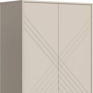 Garderobenschrank INOSIGN Mento Schränke Gr. B/H/T: 80cm x 190cm x 35cm, 2 St., Komplettausführung, beige (sandbeige) Schrank mit Ornamentfräsung, Kleiderschrank, Garderobe, Flur, Diele