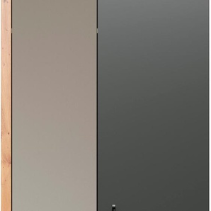 Garderobenschrank INOSIGN Premont Schränke Gr. B/H/T: 65cm x 198cm x 40cm, 2 St., grau (eiche/grau) mit Spiegel, Maße BHT ca. 6519840 cm, Soft-Close