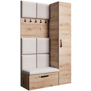 Garderobenschrank mit gepolsterten Paneelen MARGARET Eiche Artisan Jasmine 21