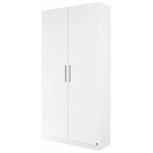 Garderobenschrank RAUCH Garderobe Drehtürenschrank Kleiderschrank Schrank Schuhschrank MINOSA Schränke Gr. H/T: 197cm x 41cm, 2 St., weiß (alpinweiß) Breite 91 cm, ausziehbare Kleiderstange 6 Schuhablagen MADE IN GERMANY