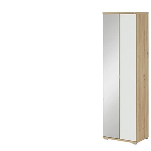 Garderobenschrank - weiß - Materialmix - 58 cm - 193 cm - 40 cm | Möbel Kraft