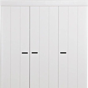 Garderobenschrank WOOOD Connect Schränke Gr. B/H/T: 140cm x 195cm x 53cm, weiß B 140 cm x H 195 cm, Kiefer, 3 Türen