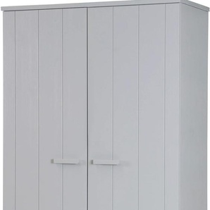 Garderobenschrank WOOOD Dennis Schränke Gr. B/H/T: 111cm x 202cm x 55cm, 2-türig, grau (hellgrau) B 111 cm x H 202