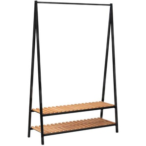 Xxxl Garderobenständer, Schwarz, Kiefer, Holz, Metall, Kiefer, massiv, 120x180x43 cm, Schuhablage, gastro- und objekttauglich, Garderobe, Garderobenständer