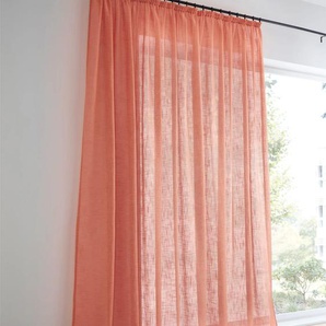 Gardine HEINE HOME Gr. 4, orange (terracotta), B:140cm H:245cm, Polyester, Gardinen