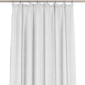 Gardine WIRTH Chloé Gardinen Gr. 160 cm, Faltenband, 950 cm, grau (grau, weiß) Schlafzimmergardinen Fertig-Store mit FB 1:3 nach Maß