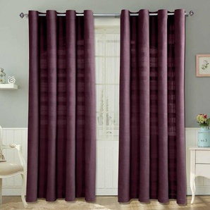 Gardinen mit Ösen Rajput lila2er Set, 140 x 140 cm - Homescapes