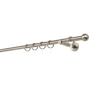 mydeco Gardinenstange 20mm Ball Wandträger 12 cm, 1-läufig, Fixmaß, verschraubt