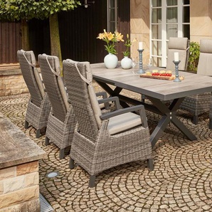 Garten-Essgruppe SIENA GARDEN Corido Sitzmöbel-Sets grau (antharzit, grau, anthrazit) Outdoor Möbel Aluminium, verstellbar, ausziehbar, geeignet für 6 bis 8 Personen