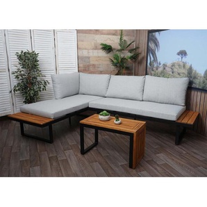 Garten Garnitur HWC-L27, Garnitur Sitzgruppe Lounge-Set Sofa, Spun Poly Alu Akazie Holz FSC-Zertifiziert