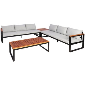 Garten-Garnitur MCW-L26, Gartenlounge Lounge-Set Sitzgruppe Sofa, Metall Akazie Holz FSC-Zertifiziert