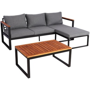 Garten-Garnitur MCW-L26b, Gartenlounge Sitzgruppe Lounge-Set Sofa, Aluminium Akazie Holz FSC-Zertifiziert