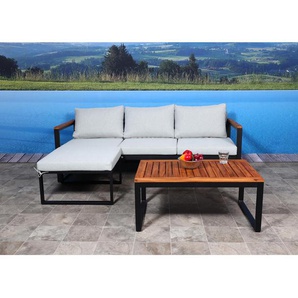 Garten-Garnitur MCW-L26b, Gartenlounge Sitzgruppe Lounge-Set Sofa, Aluminium Akazie Holz FSC-Zertifiziert