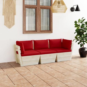 Garten-Palettensofa Mit Kissen Fichtenholz Rot