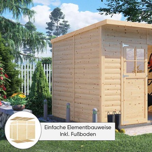 Gartenhaus BERTILO Alster 4 Gartenhäuser Gr. Fußboden im Gartenhaus, ohne Dacheindeckung, beige (naturbelassen)